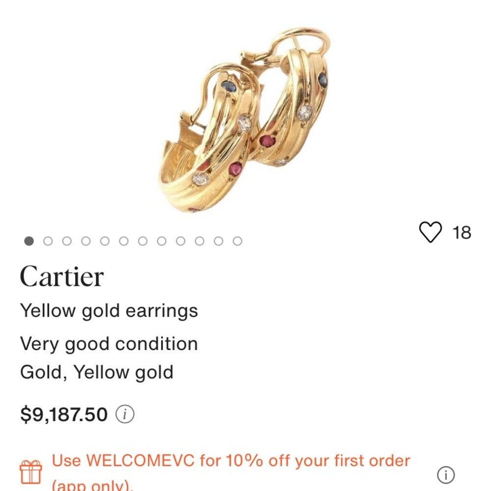 18k Cartier trinity constellation jeweled earrings